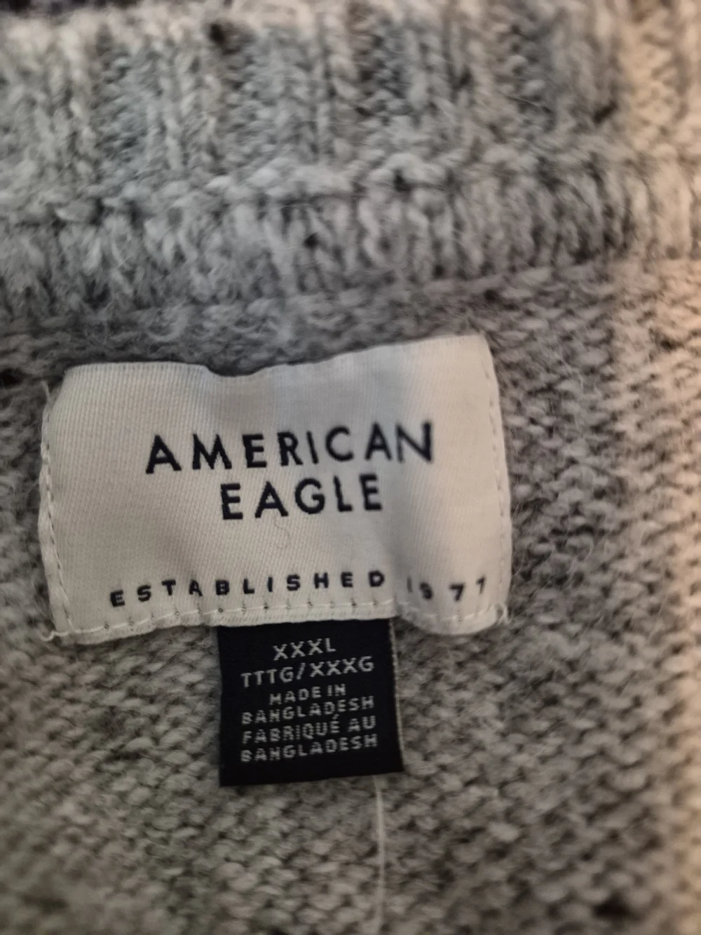 American Eagle Crewneck Sweater in Light Gray XXXL
